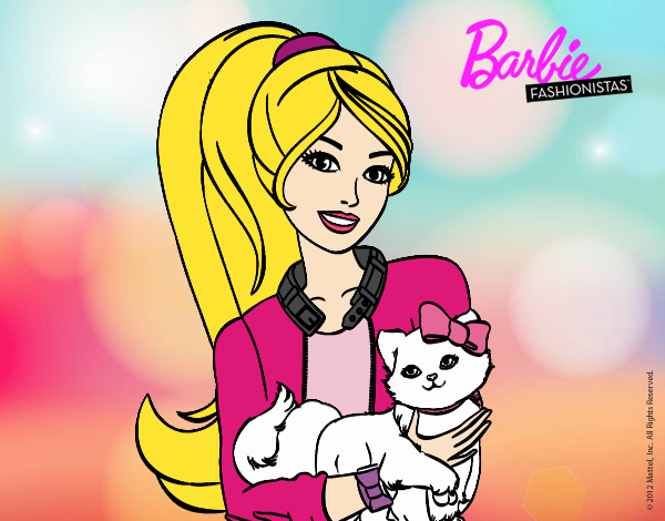 Barbie con su linda gatita