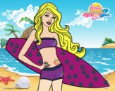 Barbie con tabla de surf