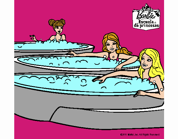 Barbie y sus amigas en el jacuzzi