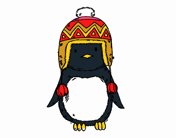 Bebé pingüino con gorrito