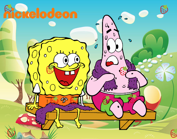 Bob Esponja y Patricio en bañador