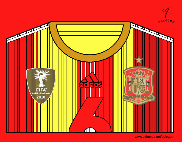 Camiseta del mundial de fútbol 2014 de España