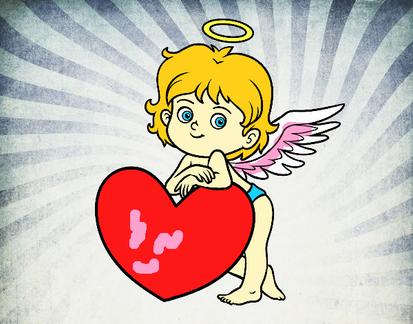 Cupido y un corazón