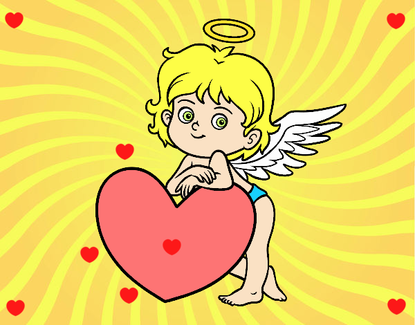 Cupido y un corazón