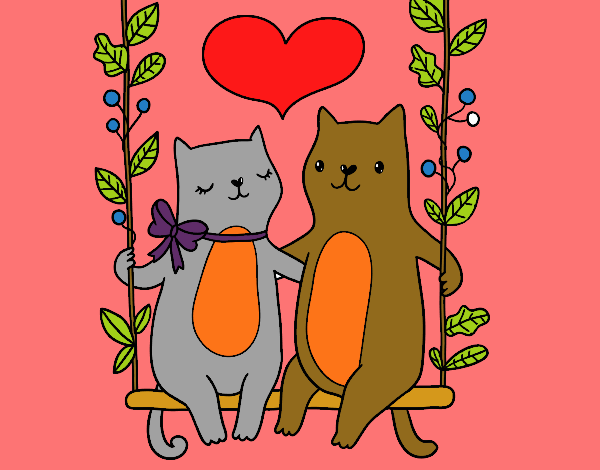 Gatitos enamorados