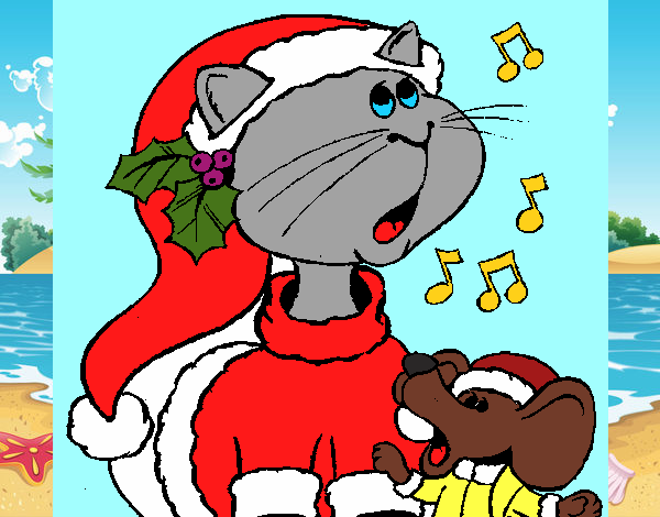 Gato y ratón navideños