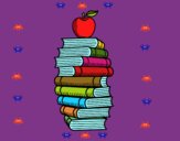 Libros y manzana