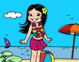 Niña en la playa