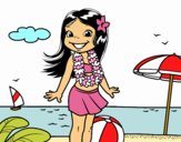 Niña en la playa