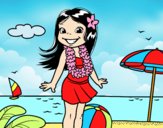 Niña en la playa