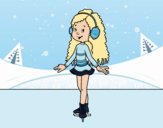 Niña patinadora sobre hielo