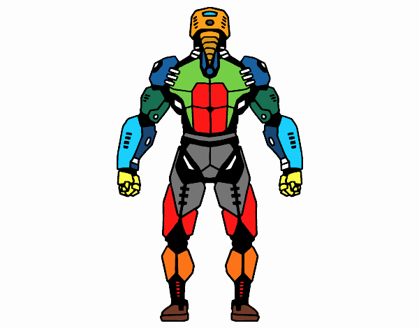 Robot luchador de espaldas