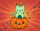 Un gatito de Halloween