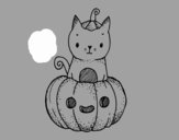 Un gatito de Halloween