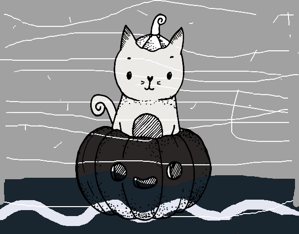 Un gatito de Halloween