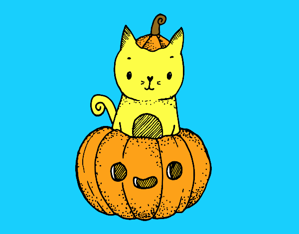 Un gatito de Halloween