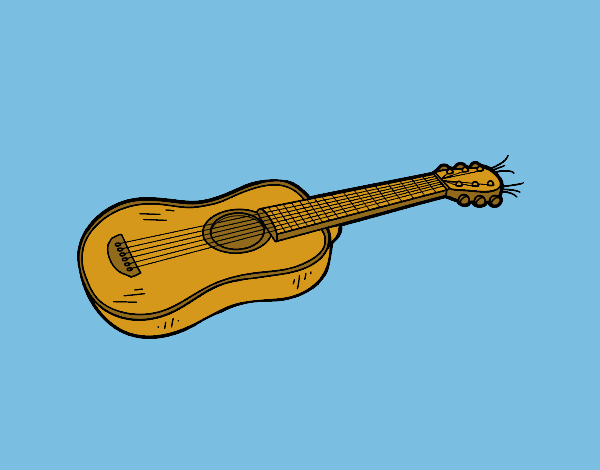 Una guitarra acústica