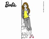 Barbie con cazadora de cuadros