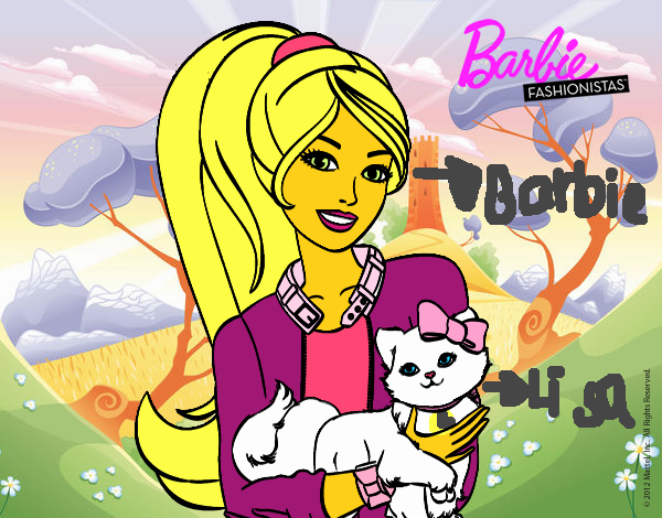 Barbie con su linda gatita