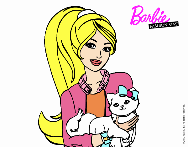 Barbie con su linda gatita