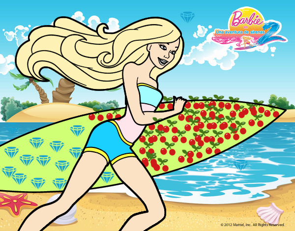 Barbie corre al agua