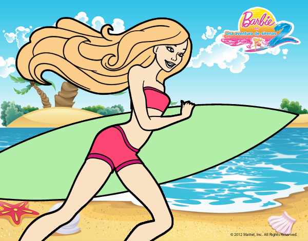 Barbie corre al agua