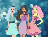 Barbie y sus amigas vestidas de fiesta