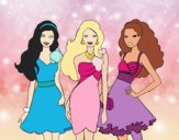 Barbie y sus amigas vestidas de fiesta