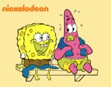 Bob Esponja y Patricio en bañador