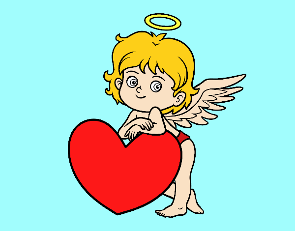 Cupido y un corazón