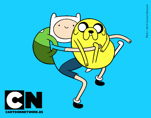 Finn y Jake abrazados