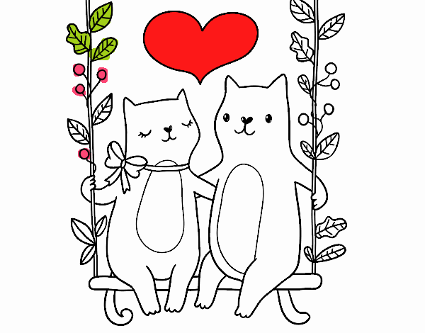 Gatitos enamorados