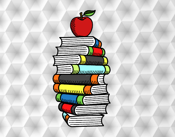 Libros y manzana