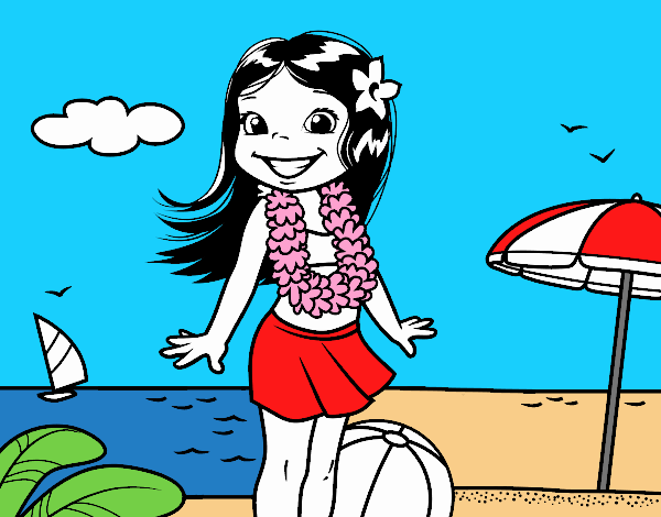 Niña en la playa