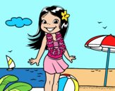 Niña en la playa