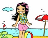 Niña en la playa