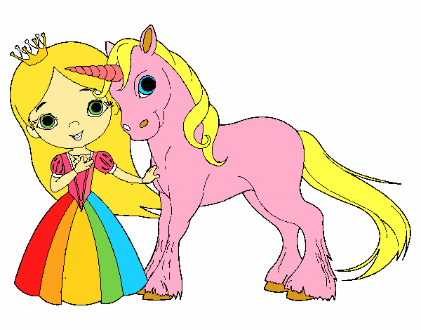 Princesa y unicornio