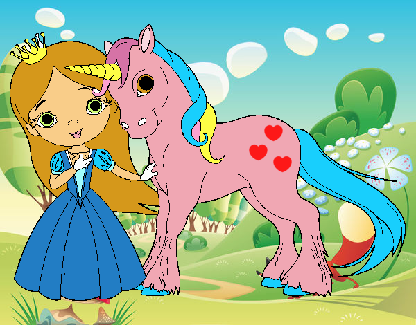 Princesa y unicornio