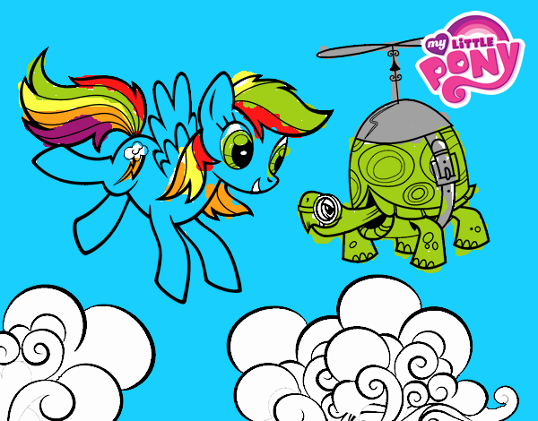 Rainbow Dash y la tortuga tanque