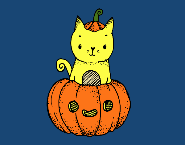 Un gatito de Halloween