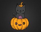 Un gatito de Halloween