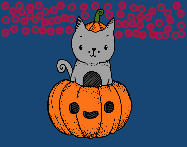 Un gatito de Halloween