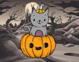 Un gatito de Halloween