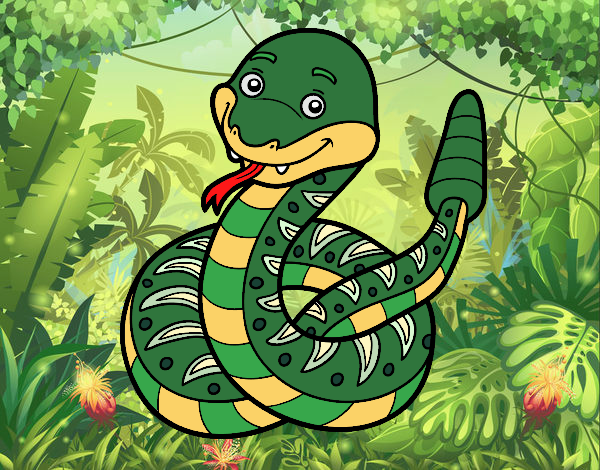 Una serpiente de cascabel