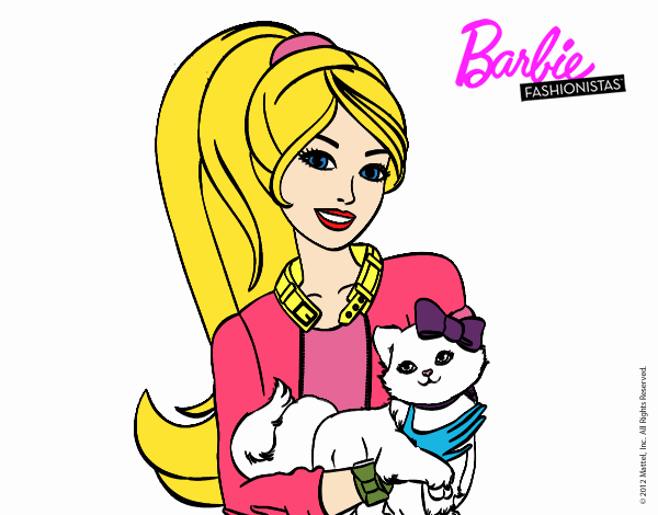 Barbie con su linda gatita