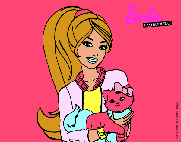 Barbie con su linda gatita