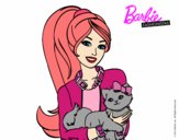 Barbie con su linda gatita