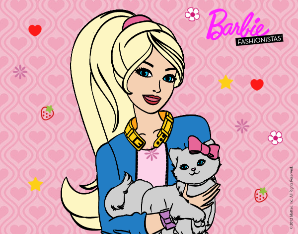 Barbie con su linda gatita