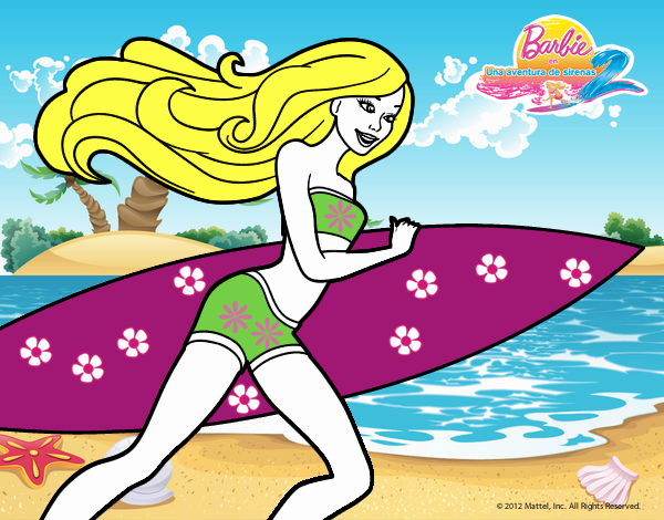 Barbie corre al agua