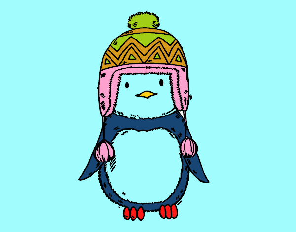 Bebé pingüino con gorrito